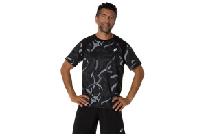 Koszulka Asics Road All Over Print SS Top czarno-szara SS25
