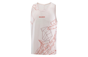 Koszulka Salomon S/Lab Speed Singlet biało-czerwona