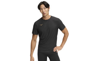 Koszulka Hoka Airolite Short Sleeve 2.0 czarno-złota męska