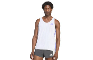 Koszulka Adidas Adizero Singlet biała męska