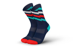 Skarpety Incylence Ultralight Waves Tricolore (High Cut) granatowo-niebiesko-czerwone