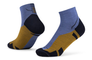 Skarpety Buff Merino Lightweight Quarter Sock LWQ3 niebiesko-żółte