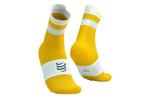 Skarpety Compressport Pro Racing Socks V4.0 Run High (Lemon / White) żółto-białe