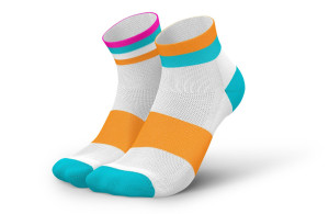 Skarpety Incylence Running Bands Short Cyan Orange (Low Cut) biało-niebiesko-pomarańczowe