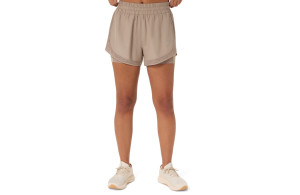 Spodenki Asics Nagino Run 2-N-1 Short damskie jasnobrązowe