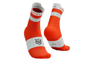 Skarpety Compressport Pro Racing Socks V4.0 Run High (Tigerilly / White) pomarańczowo-białe