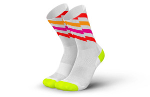 Skarpety Incylence Ultralight Waves Electric (High Cut) biało-różowo-pomarańczowe