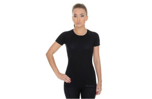 Koszulka termoaktywna Brubeck Active Wool SS11700 z wełny merino krótka damska czarna