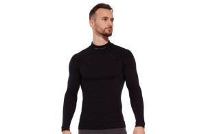 Koszulka termoaktywna Brubeck Extreme Wool LS1666M z wełny merino czarna męska