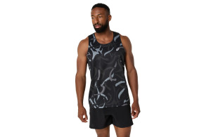 Koszulka Asics Road All Over Print Singlet czarno-szary męska SS25