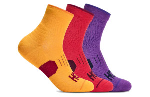 Skarpety Hoka Quarter Run Sock 3-Pack żółte/czerwone/fioletowe