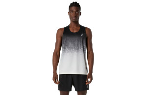 Koszulka Asics Road Fade Singlet czarno-biała męska