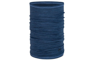 Chusta/maska Buff Merino Wool Melange Tempest z wełny Merino midweight 250 niebieska