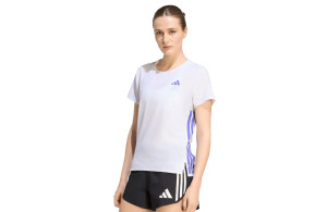 Koszulka Adidas Adizero Running damska biało-fioletowa