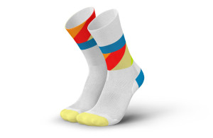 Skarpety Incylence Ultralight Strides White Blue Inferno (High Cut) biało-żółto-niebieskie