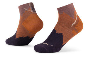 Skarpety Buff Merino Lightweight Quarter Sock LWQ3 pomarańczowe