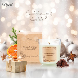 Świeca zapachowa Neness® - Candied Orange & Chocolate - 100% sojowa świeca o aromacie kandyzowanej pomarańczy i czekolady