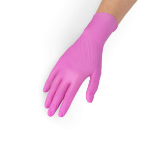 NEONAIL Ufficiale | Guanti in nitrile rosa S