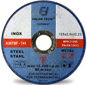 Tarcza do cięcia metalu stali inox 125x2,5 FALON TECH