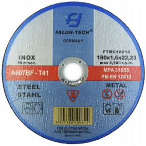 Tarcza do cięcia metalu inox 180x1.6 mm FALON TECH