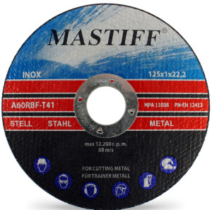 Tarcza do cięcia metalu stali 125x1 MASTIFF Inox