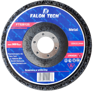 Tarcza z włókniny do usuwania rdzy włosy murzyna 125 mm FALON TECH