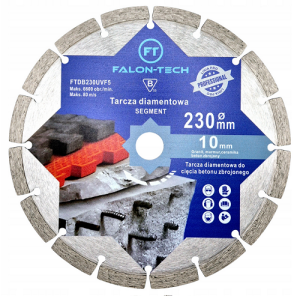 Tarcza diamentowa do cięcia betonu zbrojonego kostki 230mm Falon Tech PRO F5