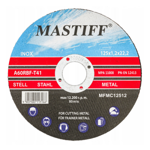 Tarcza do cięcia metalu stali 125x1,2 MASTIFF Inox