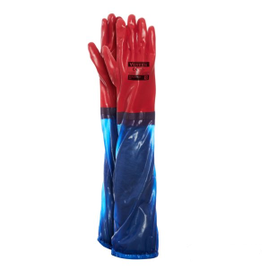 GUMOWE Rękawice długie kwasoodporne wodoodporne PCV PVC Verken Ruby Armour 60cm XL