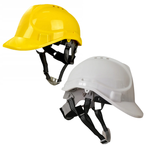 Kask Ochronny BHP Roboczy Budowlany Hełm Żółty Lekki Z Daszkiem 4 punktowy