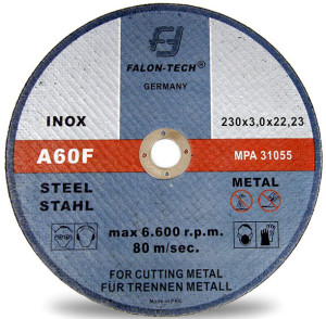 Tarcza do cięcia metalu inox 230x3,0 FALON TECH