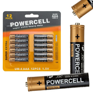 Baterie paluszki cynkowo węglowe powercell aa um-3 R6 12 szt