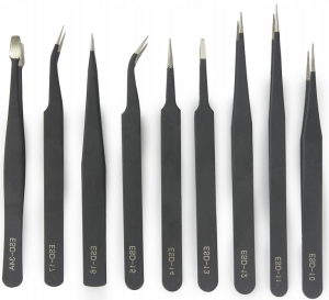 Zestaw metalowych pęset esd 9 szt pinceta pensety