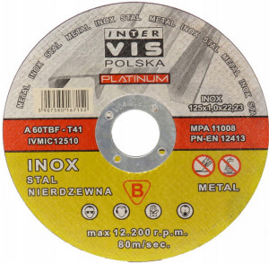 Tarcza tarcze do cięcia metalu 125x1,2 INTER VIS Platinum