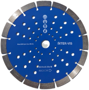Tarcza diamentowa segmentowa do cięcia betonu kostki 230 mm INTER VIS