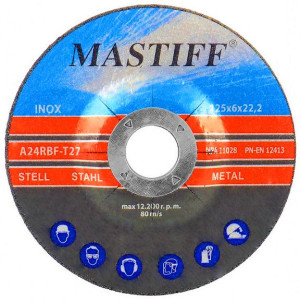 Tarcza 125x6 mm szlifowania metalu MASTIFF