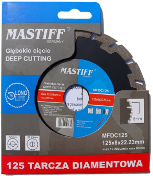Tarcza diamentowa segmentowa do cięcia kostki betonu cegły 125 MASTIFF