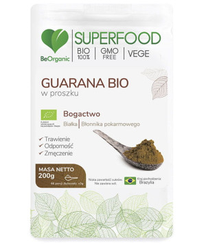 BEORGANIC GUARANA BIO W PROSZKU 200G