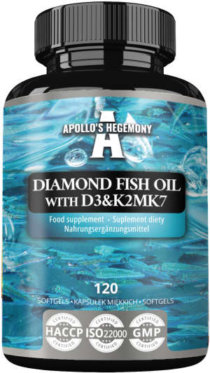 Apollo's hegemony diamond fish oil omega 3 witamina d3 & k2 120 kapsułek
