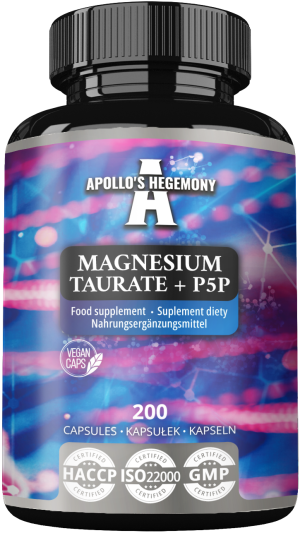 Apollo's hegemony magnesium taurate + p5p taurynian magnezu + witamina b6 200 kapsułek