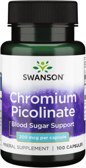 Swanson chromium picolinate 200 mcg chrom 100 kapsułek