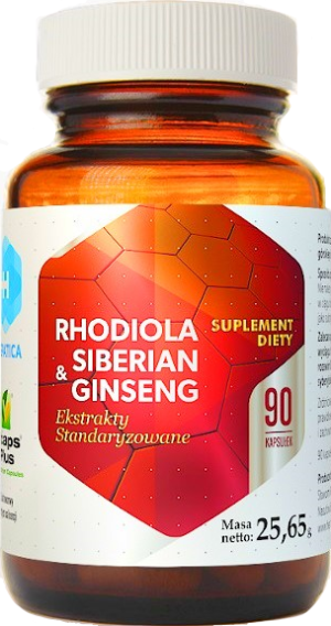 HEPATICA RHODIOLA & SIBERIAN GINSENG RÓŻENIEC GÓRSKI ŻEŃ-SZEŃ SYBERYJSKI 90 KAPSUŁEK