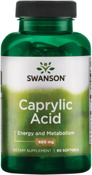 Swanson caprylic acid 600 mg kwas kaprylowy 60 kapsułek