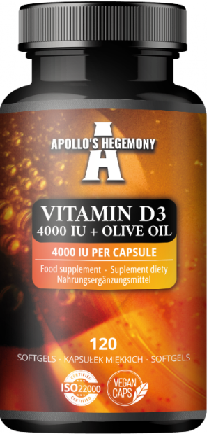 Apollo's hegemony vitamin d3 4000 iu + olive oil 120 kapsułek