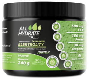Aliness allhydrate elektrolity w proszku junior lemonade 240 gram