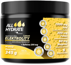 Aliness all hydrate elektrolity w proszku + kofeina 345 gram