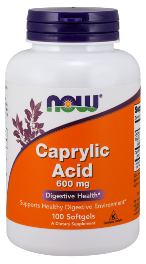 Now foods caprylic acid kwas kaprylowy 600mg 100 kapsułek