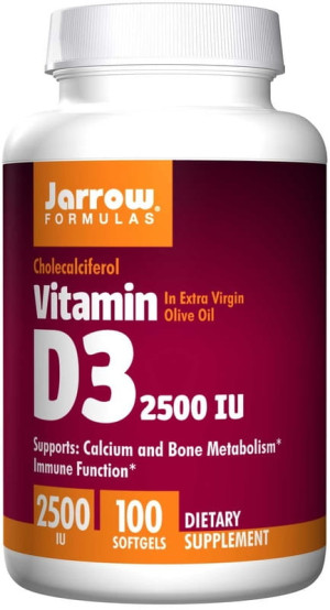 Jarrow vitamin d3 2500iu witamina d3 100 kapsułek żelowych