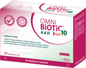 Omni-biotic® 10 aad kids probiotyk przy antybiotyku dla dzieci 20 saszetek