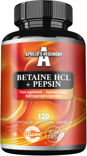 Apollo's hegemony betaine hcl + pepsin chlorowodorek betainy z pepsyną 120 kapsułek